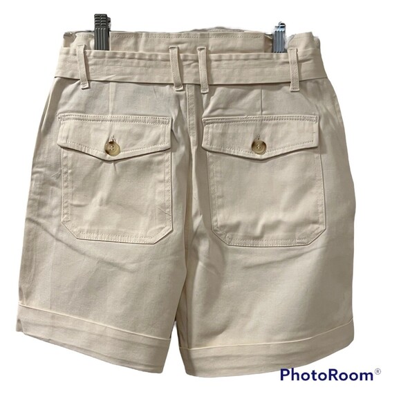 Blu Pepper Womens Paperbag Ivory Shorts Cotton Spandex Shorts Size Medium - Picture 2 of 12